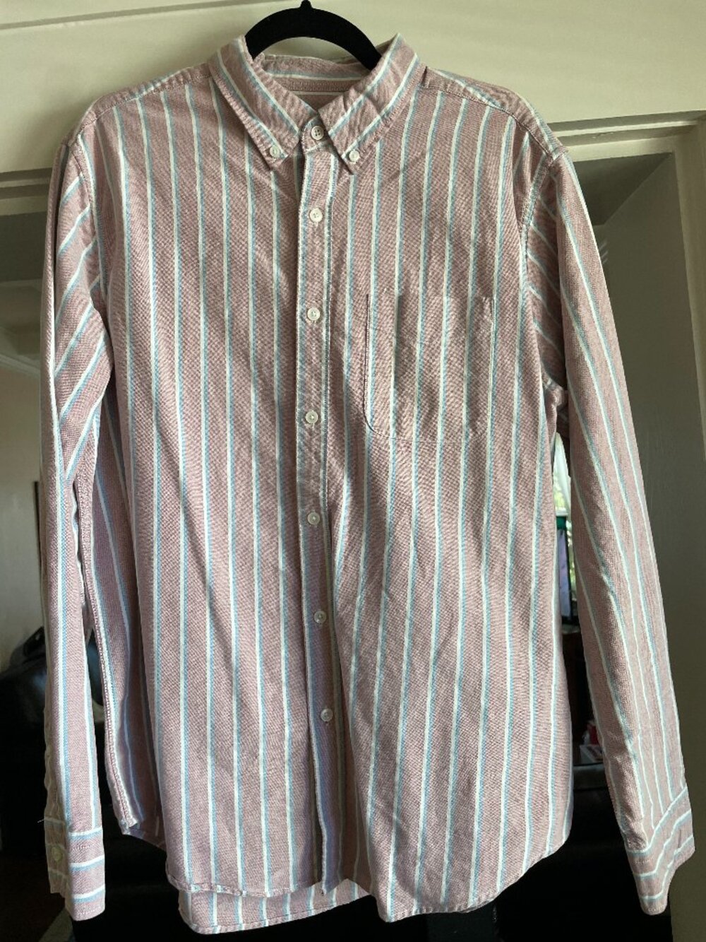 AE Casual Button Down with Stripes - L